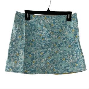Lilly Pulitzer animal party reversible vintage button wrap skirt size 8